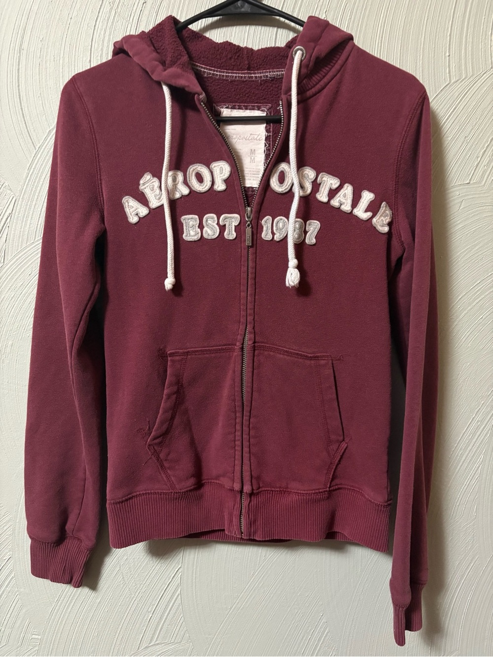Aeropostale Maroon Zip-Up Hoodie